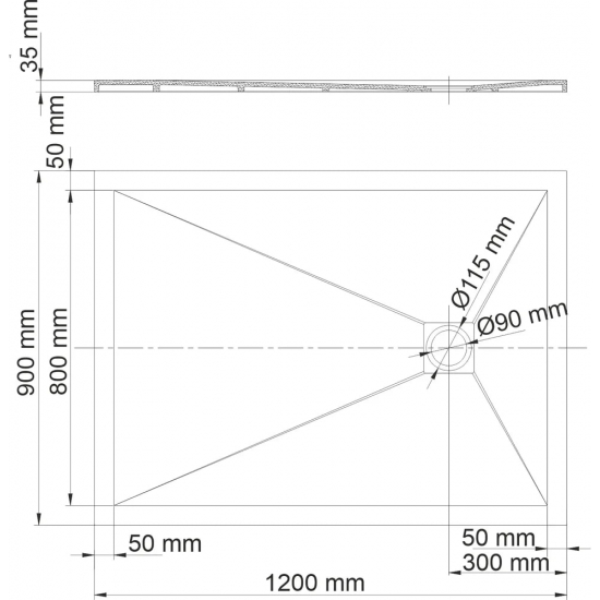 Душевой поддон WASSERKRAFT Dill 61T07 120x90 искуственный камень, с сифоном