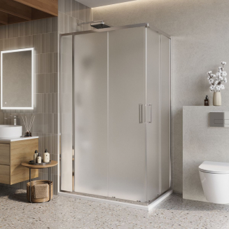 Душевой уголок BelBagno LUCE-AH-21-120/80-P-Cr стекло рифлёное, профиль хром