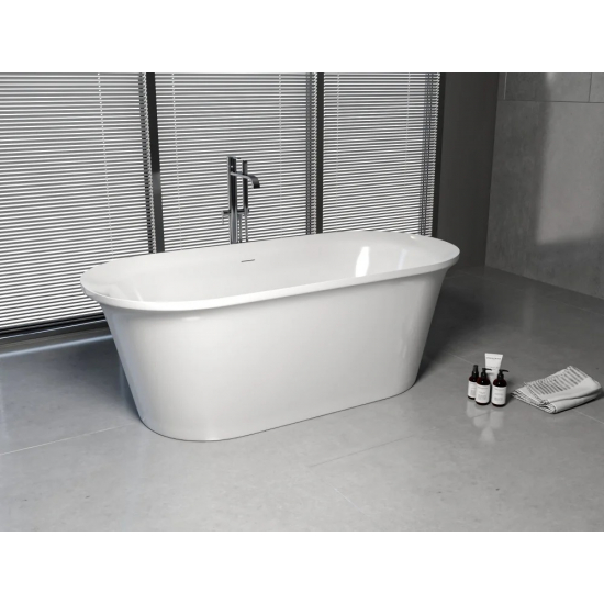 Акриловая ванна AQUANET Smart 260053 170x80 см, с ножками, со сливом-переливом, белая матовая