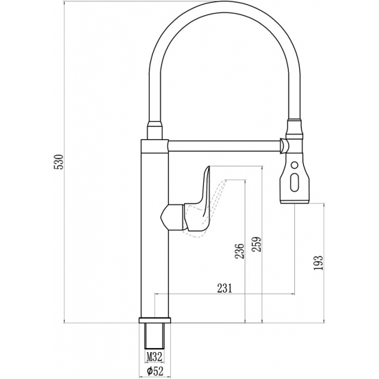 Смеситель для кухни с гибким изливом SAVOL S-002803-01 чёрный/хром