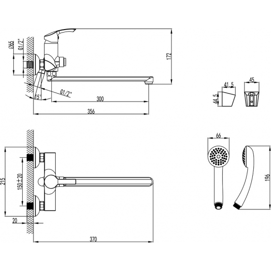 Смеситель для ванны LEMARK Plus Strike LM1157C