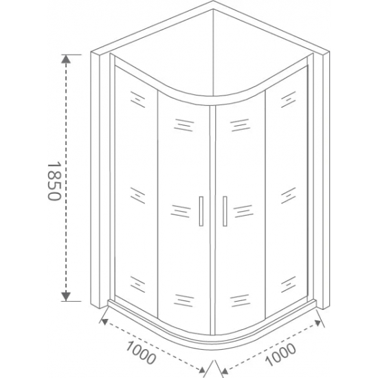 Душевой уголок BAS Good Door Latte R-100-C-WE 100x100x185 стекло прозрачное, профиль белый