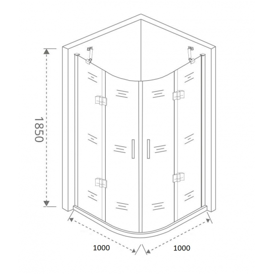 Душевой уголок BAS Good Door Saturn R-100-C-CH 100x100x185 стекло прозрачное, профиль хром