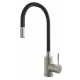 Смеситель для кухни из нержавеющей стали MIXLINE MLSS-0325, гибкий излив, чёрный