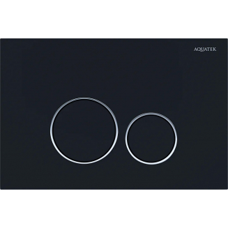 Кнопка для инсталляции AQUATEK KDI-0000020 (005D) черный матовый, ободок хром, клавиши круглые