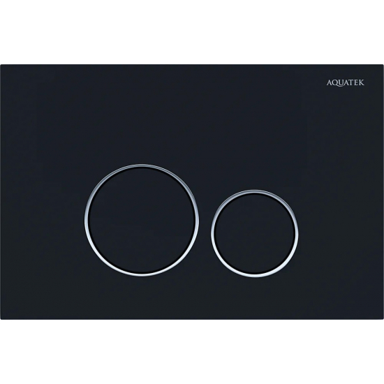 Кнопка для инсталляции AQUATEK KDI-0000020 (005D) черный матовый, ободок хром, клавиши круглые