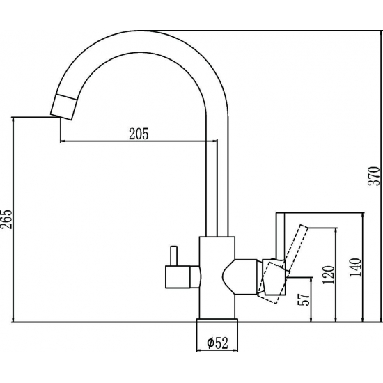 Смеситель для кухни с подключением к фильтру с питьевой водой SAVOL S-L1802