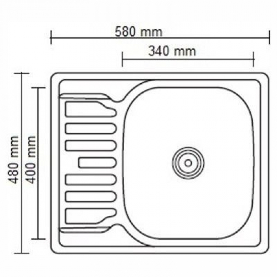 Мойка для кухни врезная LEDEME L65848-R 58*48 т.0,8 правая декор