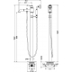 Смеситель для ванны напольный AQUATEK Классик AQ1545PG С ВНУТРЕННЕЙ ЧАСТЬЮ, полированное золото