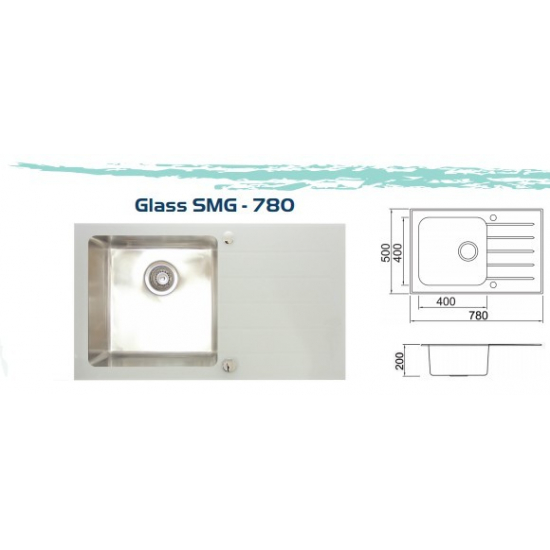 Мойка для кухни врезная SEAMAN ECO Glass SMG-780 White Slam-shut