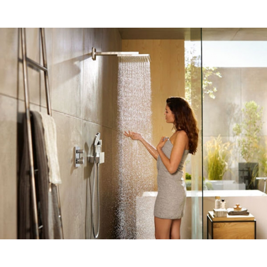 Шланговое подключение HANSGROHE Fixfit Porter 300 26456400 держатель для душа, хром/белый