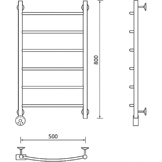 Полотенцесушитель электрический МАРГРОИД Вид 4 80x50 L