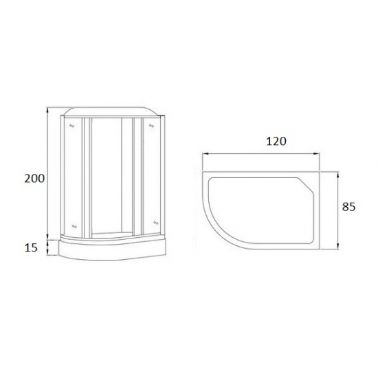 Душевая кабина LORANTO CS-007-3R DM 120x85x215