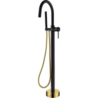 Смеситель для ванны напольный BOHEME Uno 469-BG black, gold