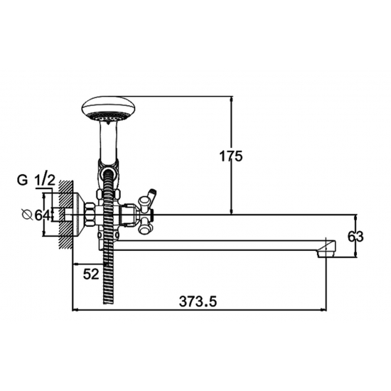 Смеситель для ванны GLAUF QSL7-A827 хром