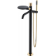 Смеситель для ванны напольный BOHEME Stick 129-BG.2 black diamond gold