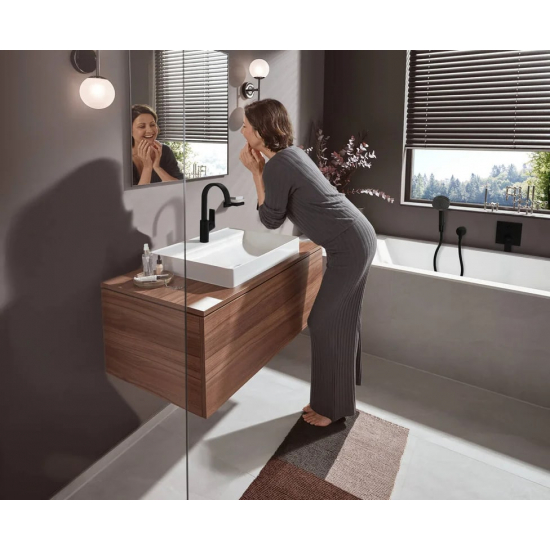 Встраиваемый смеситель для душа и ванны HANSGROHE Vivenis 75415670 матовый чёрный