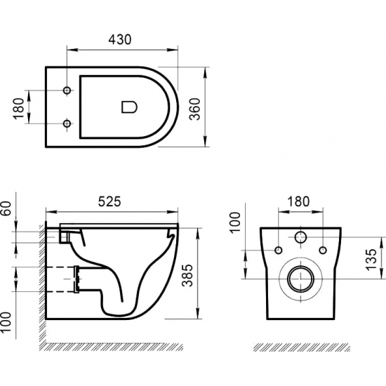 Унитаз подвесной BELBAGNO Onda BB066CHR безободковый, крышка BB2111SC с микролифтом