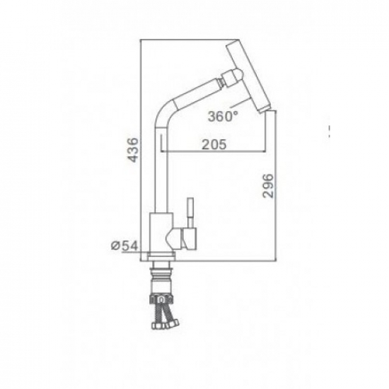 Смеситель для кухни из нержавеющей стали FRAP F44899