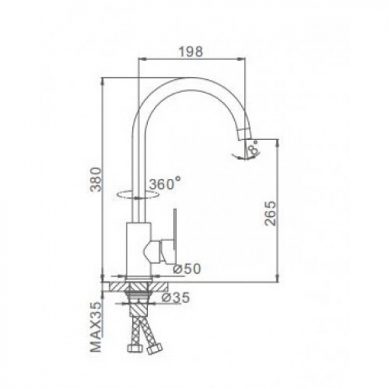 Смеситель для кухни из нержавеющей стали FRAP F4048