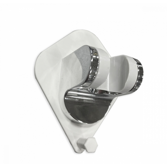 Держатель для душа SANTREK AQUA BR104CH с крючком, белый, хром