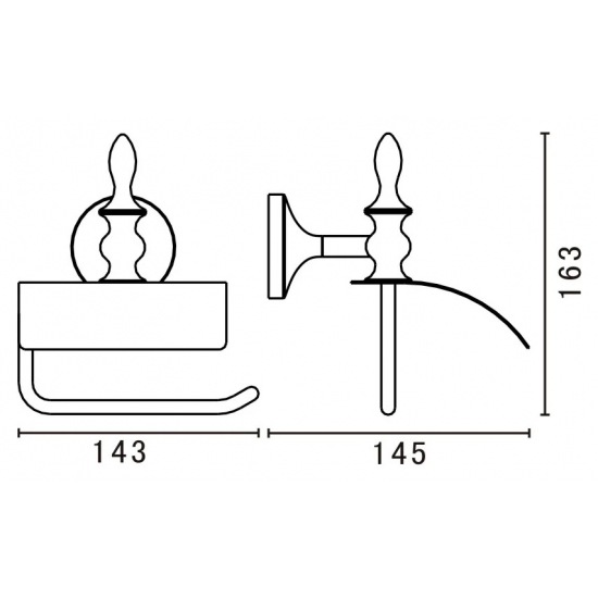 Держатель туалетной бумаги ART&MAX Bohemia AM-E-4283-Cr
