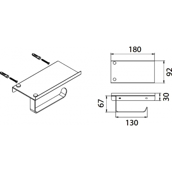 Держатель туалетной бумаги FIXSEN Hotel FX-31011 с полкой для телефона