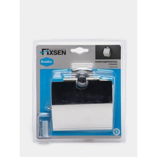 Держатель туалетной бумаги FIXSEN Kvadro FX-61310 с крышкой