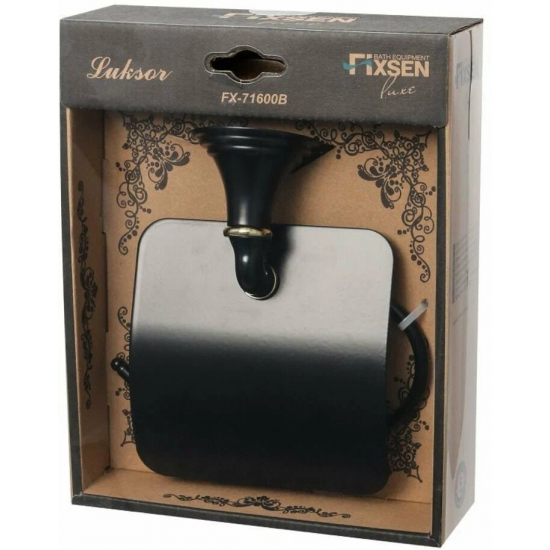 Держатель туалетной бумаги FIXSEN Luksor FX-71610B с крышкой