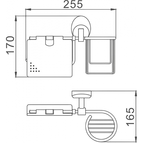 Держатель туалетной бумаги HAIBA HB1603-1 с держателем освежителя воздуха