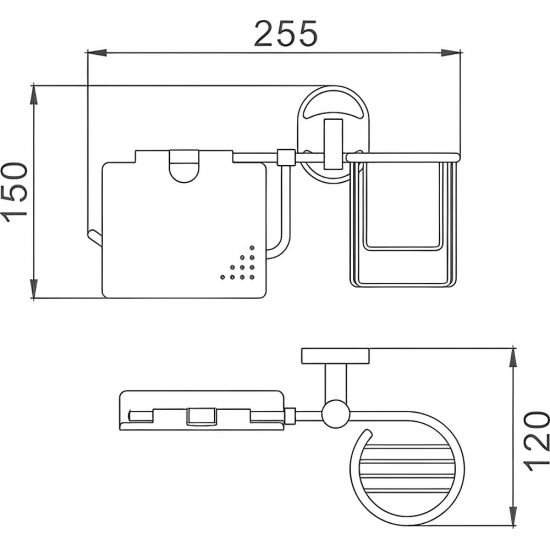 Держатель туалетной бумаги HAIBA HB1903-1 с держателем освежителя воздуха