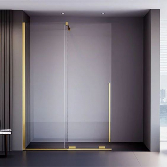 Душевая перегородка VECONI Premium Trento PTDW-50G 110x200 стекло прозрачное, профиль золотой