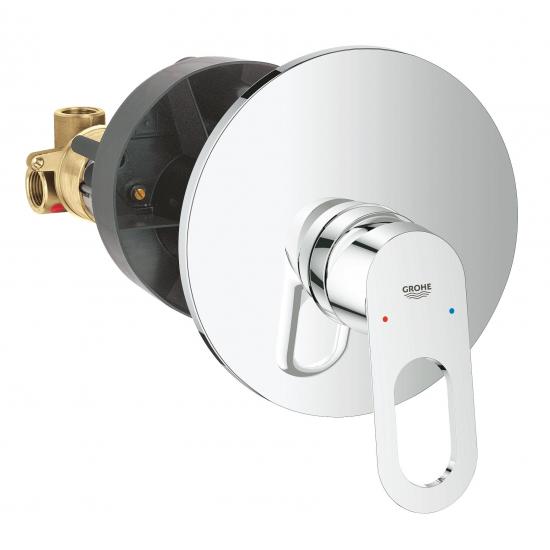 Встраиваемый смеситель для душа и ванны GROHE BauLoop 29080000 С ВНУТРЕННЕЙ ЧАСТЬЮ, хром/белый