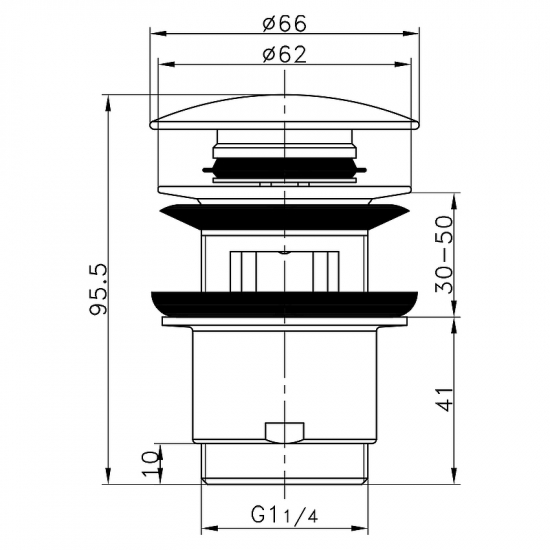 Донный клапан FRAP F60 хром
