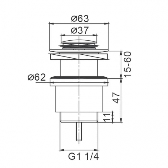 Донный клапан FRAP F61 хром