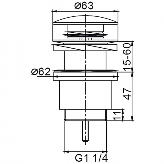 Донный клапан FRAP F62-5 сатин