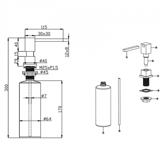 Дозатор для кухонной мойки ALVEUS Kork 1129079 золото