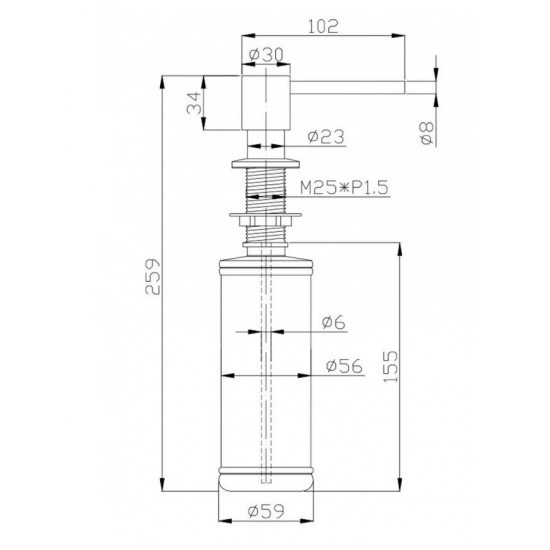 Дозатор для кухонной мойки ALVEUS Plum 1129082 медь