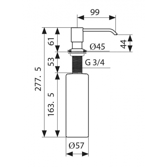 Дозатор для кухонной мойки KAISER KH-3000 хром 350ml