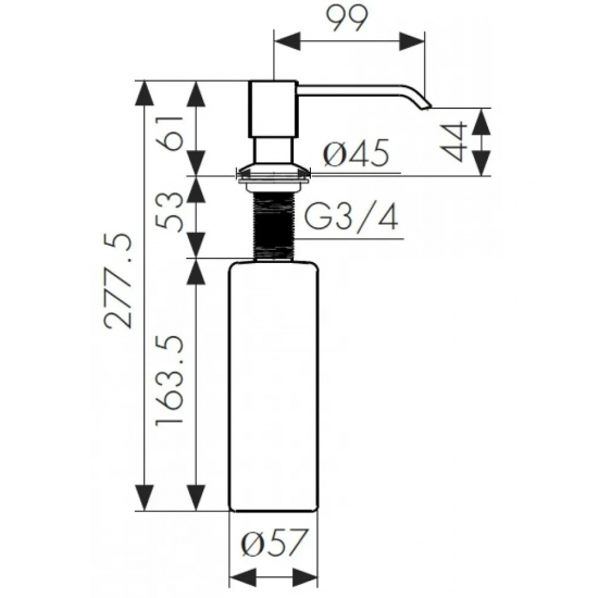 Дозатор для кухонной мойки KAISER KH-3005 серебро 350ml