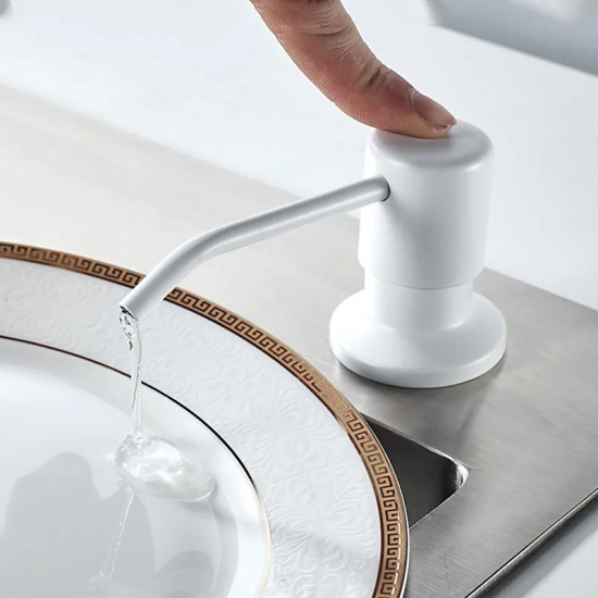 Дозатор для кухонной мойки LEDEME L405Н врезной белый 