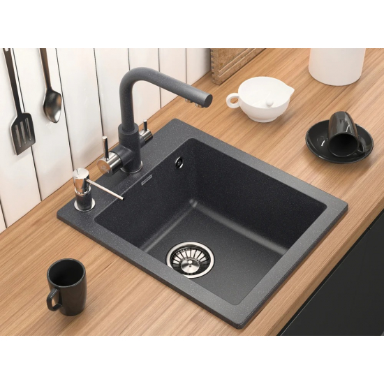 Дозатор для кухонной мойки PAULMARK Kraft D003-418, черный металлик