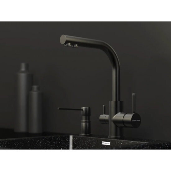 Дозатор для кухонной мойки PAULMARK Kraft D003-GM, вороненая сталь