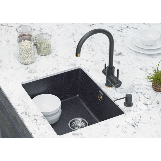 Дозатор для кухонной мойки PAULMARK Sauber D001-418, черный металлик