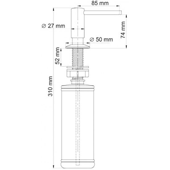 Дозатор для кухонной мойки WASSERKRAFT K-1699 чёрный матовый