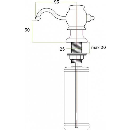 Дозатор для кухонной мойки ZORG ZR-24 сталь