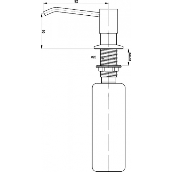 Дозатор для кухонной мойки ZORG ZR-28 сталь