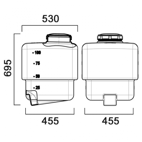Дозировочный контейнер AНИОН 120_1ЕК объем 120 литров жёлтый