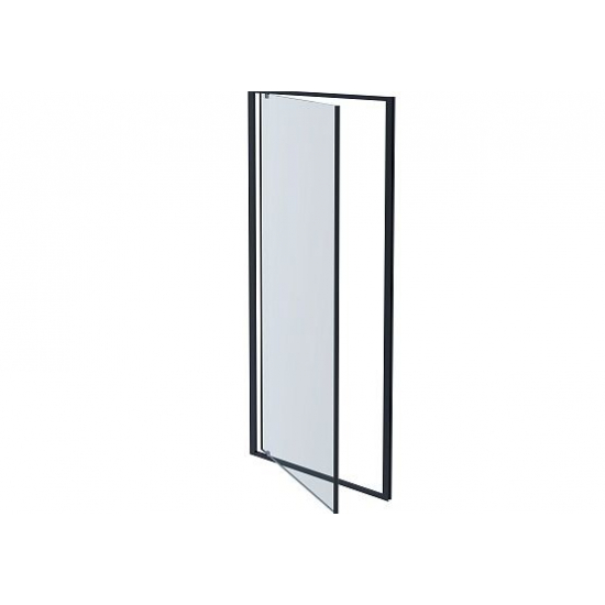 Душевая дверь в нишу АКВАТЕК AQ ARI PI 10020BL стекло прозрачное, профиль чёрный