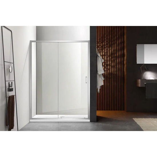 Душевая дверь в нишу АКВАТЕК AQ ARI RA 10020CH стекло прозрачное, профиль хром